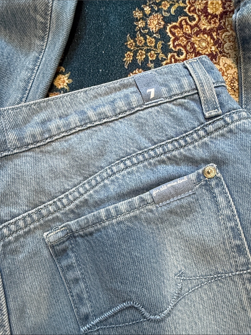 7 For All Mankind Light Blue Wide Leg Jeans Size 30.